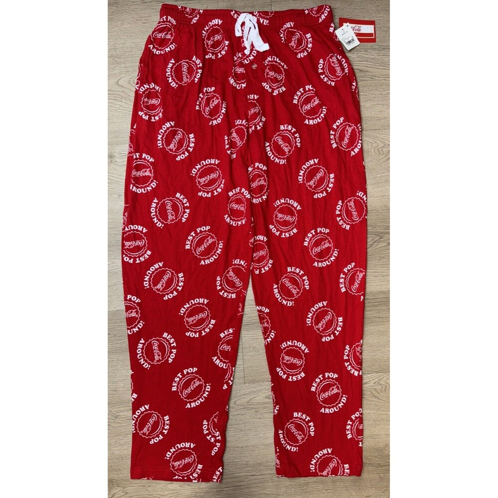 NWT Coca Cola Pajama Pants Sleepwear PJs Size Medium M Comfort “Best Pop Around”